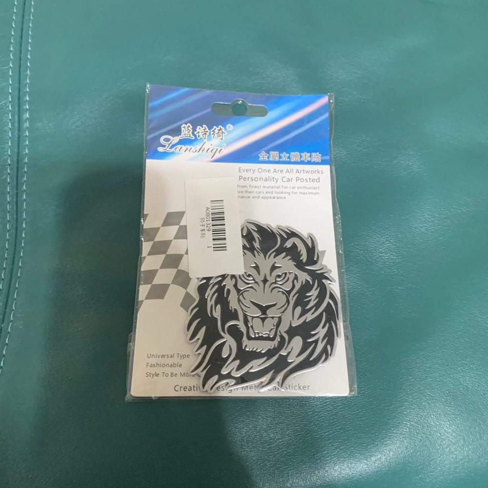 Lion head car decal sticker silver new